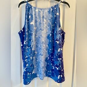 Lane Bryant Silky Floral Blue Tank